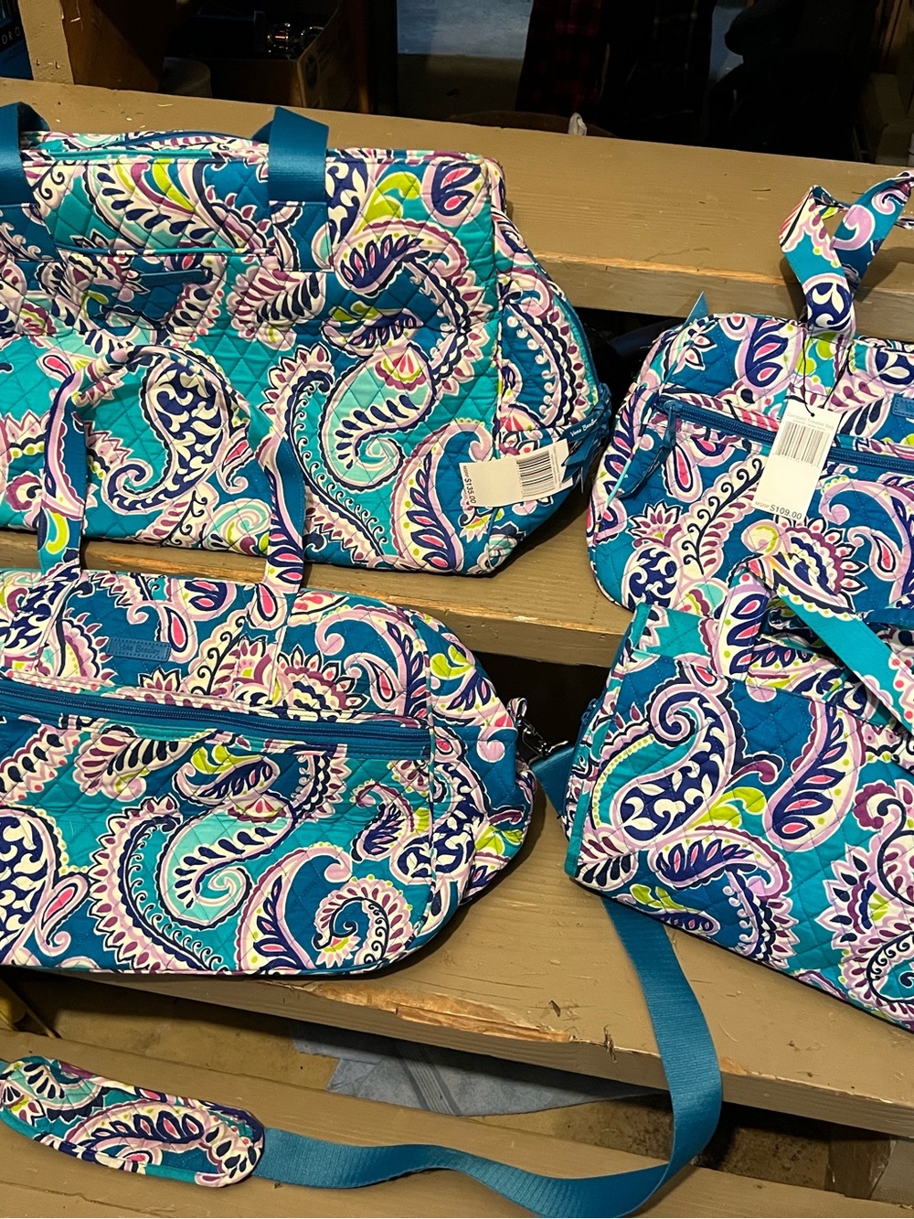 Vera Bradley Turquoise Paisley Quilted Cosmetic Case